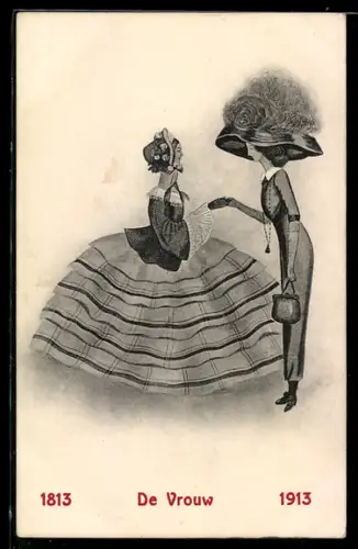 AK Zwei modisch gekleidete Frauen