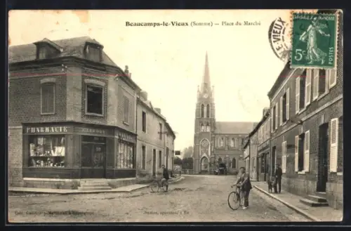 AK Beaucamps-le-Vieux, Place du Marché, Pharmacie