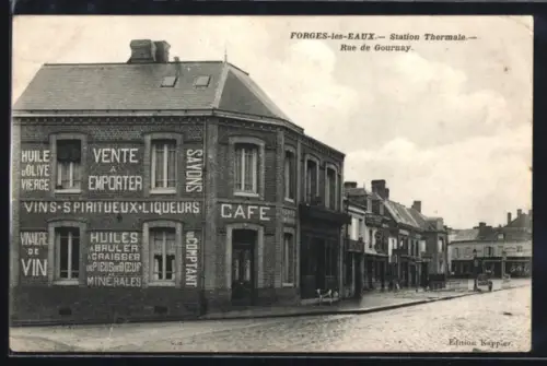 AK Forges-les-Eaux, Rue de Gournay, le Café