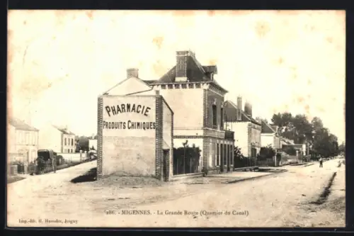 AK Migennes, La Grande Route, Quartier du Canal, Pharmacie
