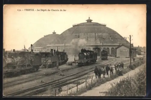 AK Troyes, Le Dépôt du Chemin de fer