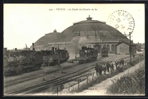 AK Troyes, Le Dépot du Chemin de fer, Bahnhof