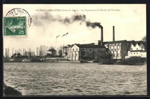 AK La Haye-Descartes /Indre-et-Loire, La Papeterie et le Moulin de Terrene