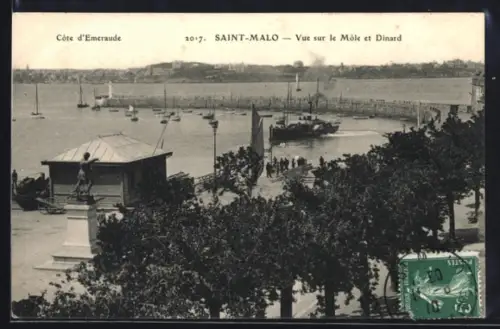 AK Saint-Malo /Côte d`Emeraude, Vue sur le Môle et Dinard