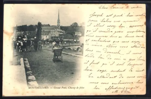 AK Montbéliard, Grand Pont, Champ de foire