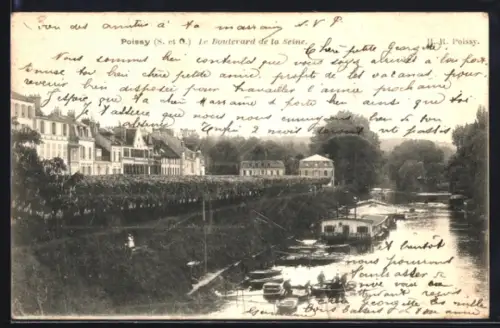AK Poissy /S. et O., Le Boulevard de la Seine