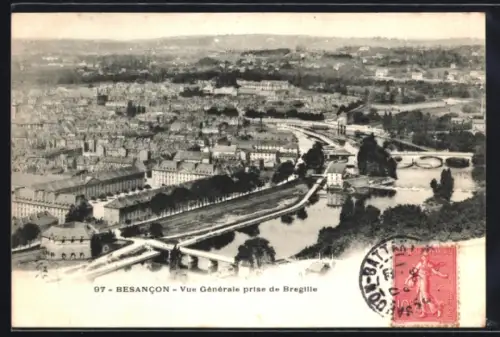 AK Besancon, Vue Générale prise de Bregille
