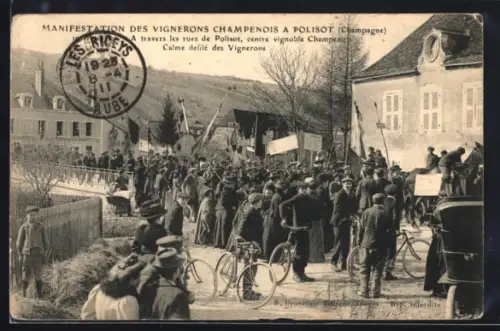 AK Polisot /Champagne, Manifestation des Vignerons Champenois