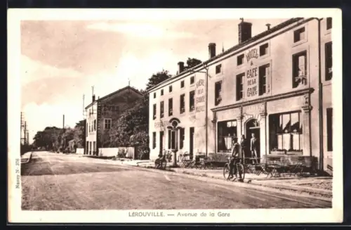 AK Lérouville, Avenue de la Gare, Hôtel et Café de la Gare