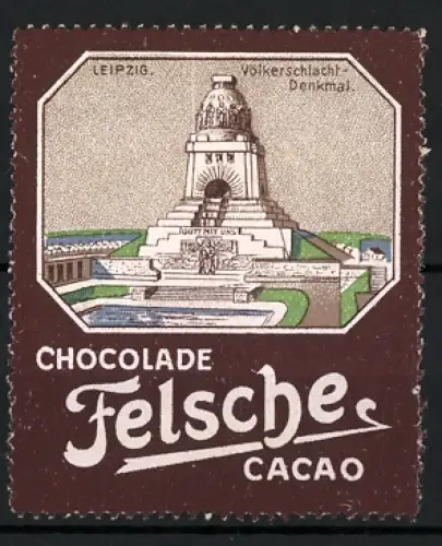 Reklamemarke Leipzig, Felsche-Schokolade und Kakao, Völkerschlacht-Denkmal
