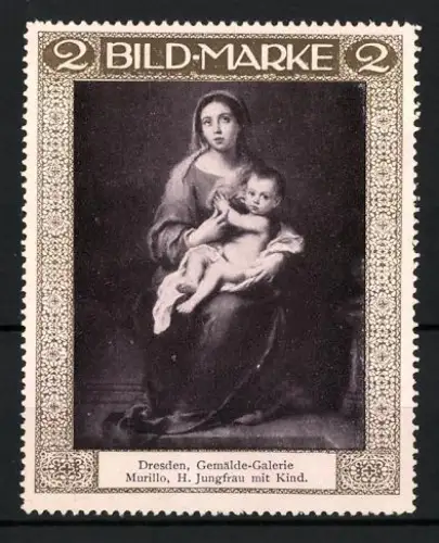 Reklamemarke Dresden, Gemälde-Galerie, H. Jungfrau mit Kind