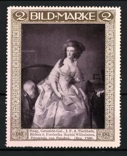 Reklamemarke Haag, Gemäldegalerie, Prinzessin Frederika Sophia Wilhelmina von Preussen