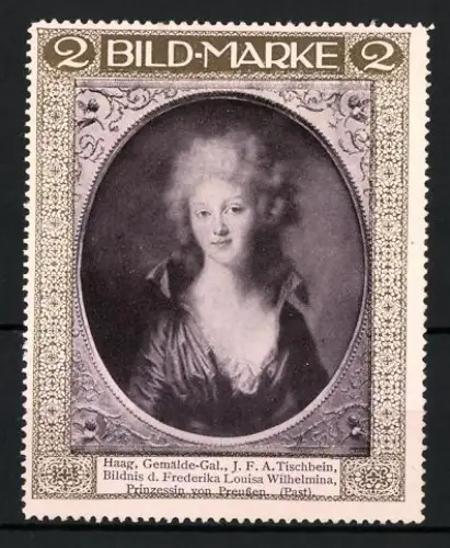 Reklamemarke Haag, Gemälde-Galerie, Louisa Wilhelmina, Prinzessin von Preussen