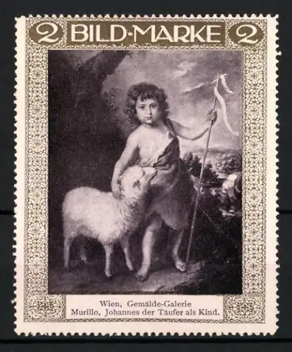Reklamemarke Wien, Gemälde-Galerie, Johannes der Täufer als Kind
