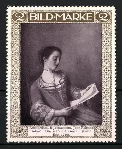 Reklamemarke Amsterdam, Rijksmuseum, Die schöne Leserin, Jean Etienne Liotard