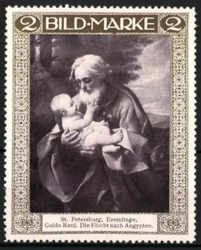 Reklamemarke St. Petersburg, Eremitage, Die Flucht nach Aegypten, Guido Reni