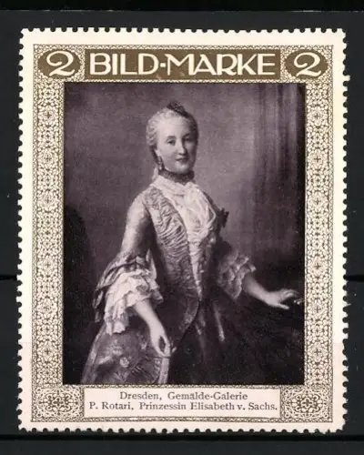 Reklamemarke Dresden, Gemälde-Galerie, Prinzessin Elisabeth v. Sachsen