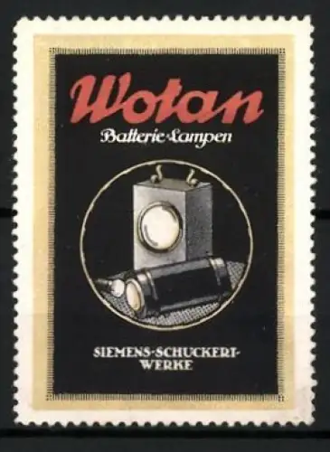 Reklamemarke Wotan Batterielampen, Siemens-Schuckert-Werke