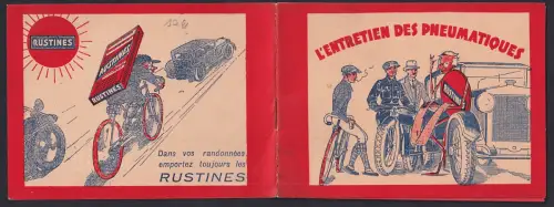 Werbebillet Clichy /Seine, Manufacture Rustines, Rue du Bois 12, Informationsheft über Rustines Reifen, 15 Seiten