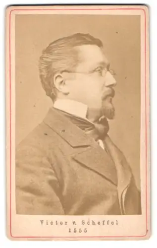 Fotografie unbekannter Fotograf und Ort, Porträt Joseph Victor von Scheffel, dt. Dichter und Schriftsteller