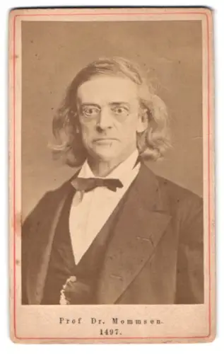 Fotografie unbekannter Fotograf und Ort, Porträt Theodor Mommsen, dt. Historiker, 1902 Nobelpreis für Literatur