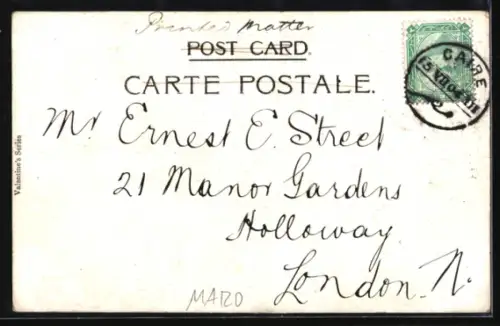 AK Tangier, Strassenpartie mit Turm