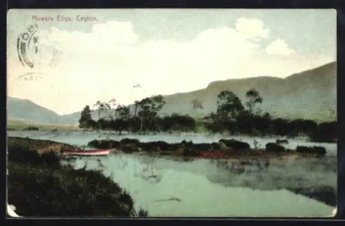 AK Nuwara Eliya, Flusslandschaft mit Ruderboot