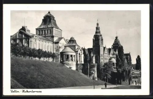 AK Stettin, Villen auf der Hakenterrasse