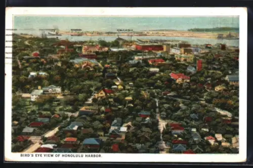 AK Honolulu, HI, Bird`s Eye view of Harbor