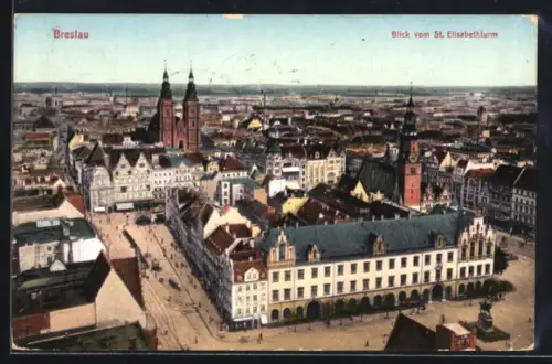 AK Breslau, Blick vom St. Elisabethturm