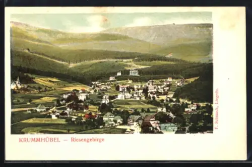 AK Krummhübel /Riesengebirge, Gesamtansicht aus der Vogelschau