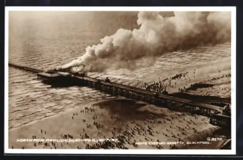 AK Blackpool, North Pier Pavilion on fire