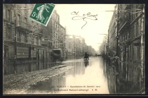 AK Clichy, Inondations de Janvier 1910
