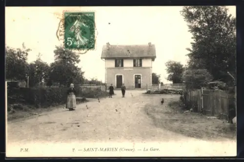 AK Saint-Marien /Creuse, La Gare