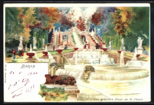 Lithographie Saint-Cloud, Les grandes Eaux