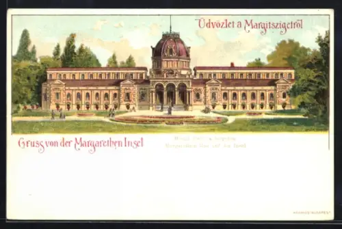 Künstler-AK Richard Hegedüs-Geiger: Budapest, Bad auf der Margarethen Insel