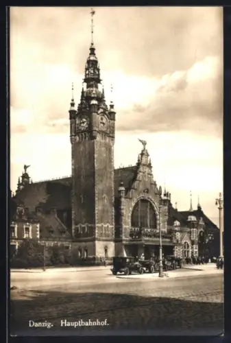 AK Danzig, Partie am Hauptbahnhof