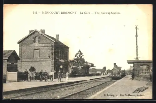 AK Méricourt-Ribémont, La Gare