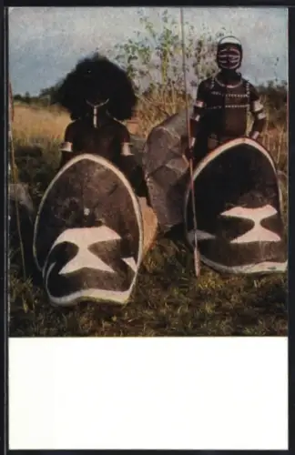 AK Deutsche Kolonien, Wageia im Kriegsschmuck