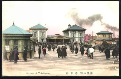 AK Yokohama, Partie vor dem Bahnhof