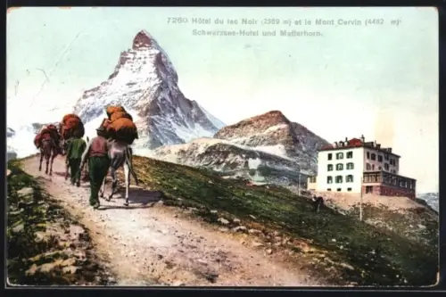 AK Zermatt, Hotel du lac Noir et le Mont Cervin