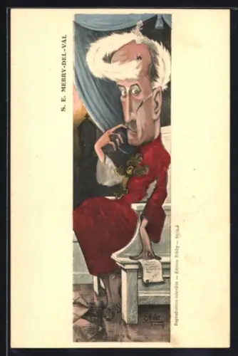Künstler-AK sign. E. Muller: S. E. Merry-del-Val