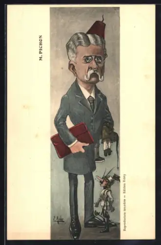 Künstler-AK sign. E. Muller: M. Pichon und Kaiser Wilhelm