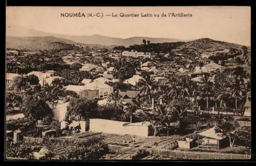 AK Nouméa /N.-C., Le Quartier Latin vu de l`Artillerie
