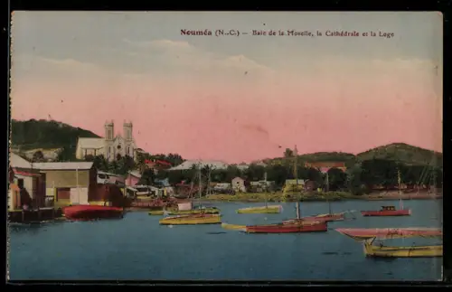 AK Nouméa /N.-C., Baie de la Moselle, la Cathédrale et la Loge