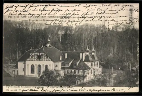 AK Schmölln, Das neue Haus der Schützengesellschaft mit anliegendem Wald