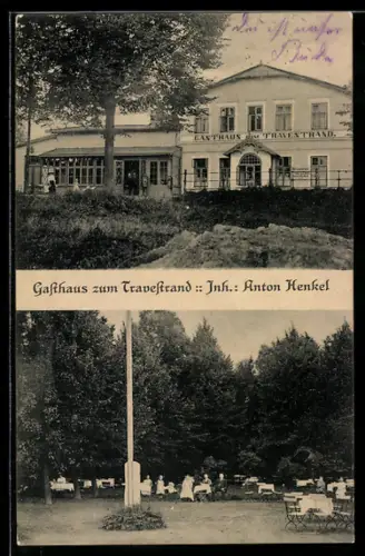 AK Moisling /Lübeck, Gasthaus zum Travestrand von Anton Henkel