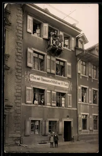 Foto-AK Waldshut, Ofen- und Tonwarengeschäft von W. Durst