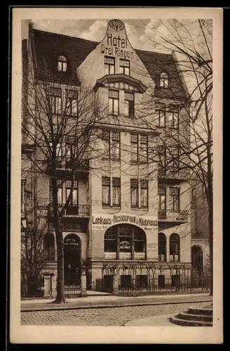 AK Lübeck, Hotel zu den Drei Ringen, Lankaus Restaurant und Klubhaus, Inh. Karl Lankau, Hansastrasse 3