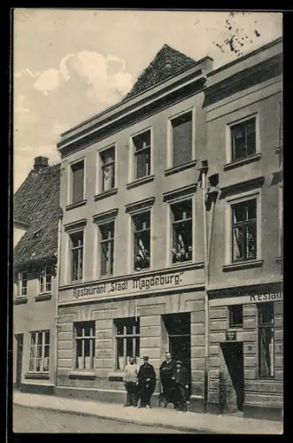 AK Lübeck, Restaurant Stadt Magdeburg, Fassadenansicht